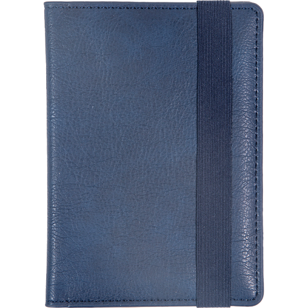 Обложка д/паспорта "deVENTE. Detent" синяя, 10x14 см, искусственная кожа, поролон, вертикальная резинка, отстрочка, 3 отделения для визиток, в пластиковом пакете с европодвесом,