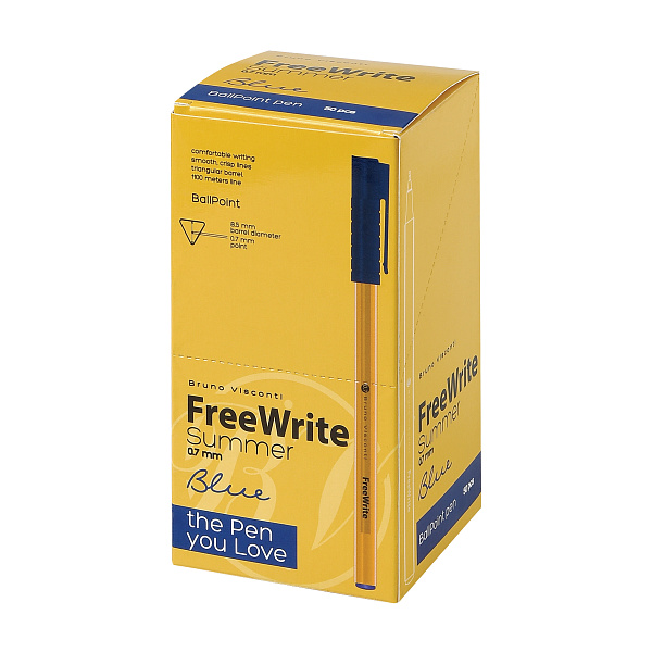 Ручка шариковая 0,7 мм "FreeWrite Summer" СИНЯЯ