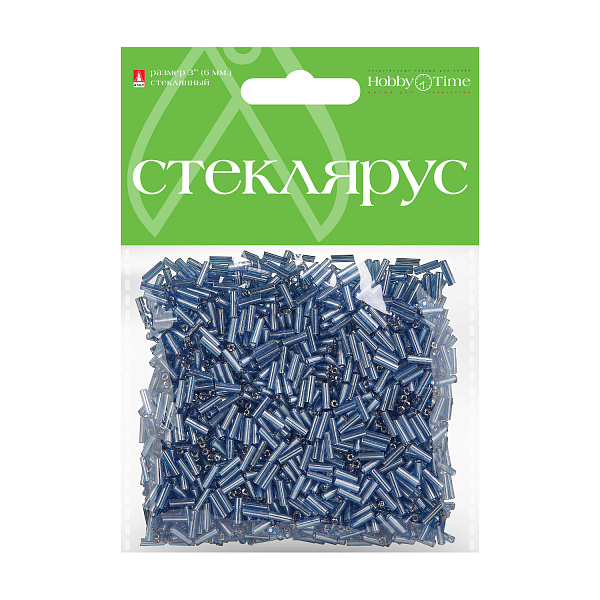 Стеклярус металлизированный, 6 мм, 60 гр, СИРЕНЕВЫЙ, №5