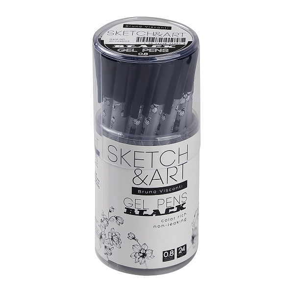 Ручка гелевая 0,8 мм Sketch&Art "UniWrite.BLACK" ЧЕРНАЯ