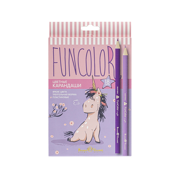 Карандаши 18 цв. "FUNCOLOR" пластиковые