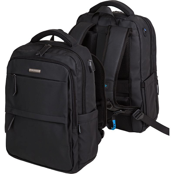 Рюкзак "deVENTE. Business" подростковый 44x31x14 см, 800 г, текстильный, 2 отд. иск.кожа черный