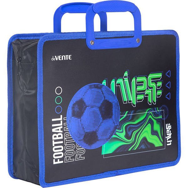 Папка для тетрадей, ИЗО и технологии "deVENTE. Football Universe" A4 (33,5x26x10 см) с текстильным р