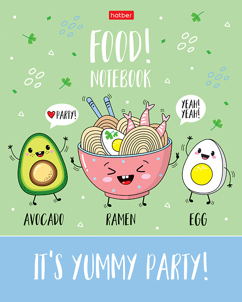 Тетрадь 40 л. кл. "Food party" 65г/кв.м