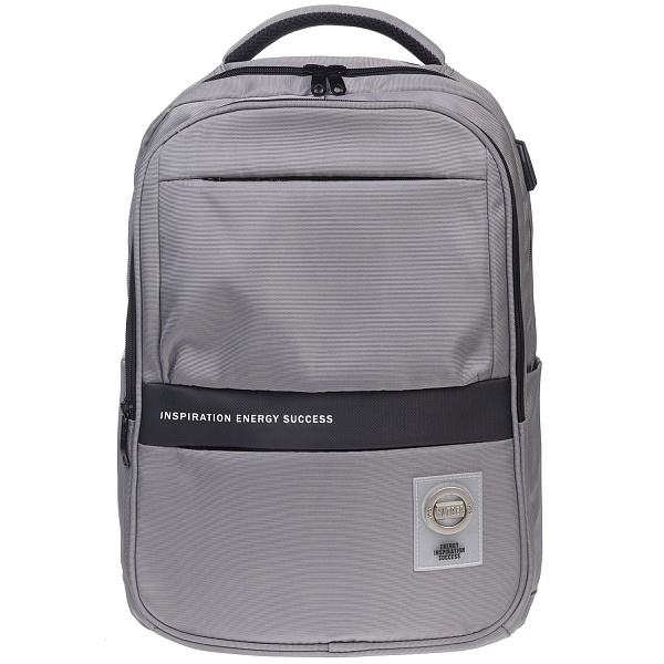 Рюкзак Hatber PRO -Stone Grey- 43х31,5х14,5см полиэстер нагружная стяжка 2 отд. 4 кармана, с USB-вых
