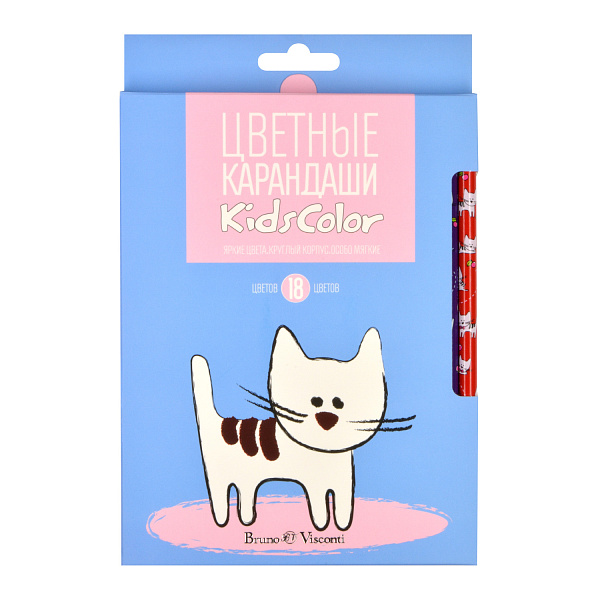Карандаши 18 цв. "KidsColor" 6 видов