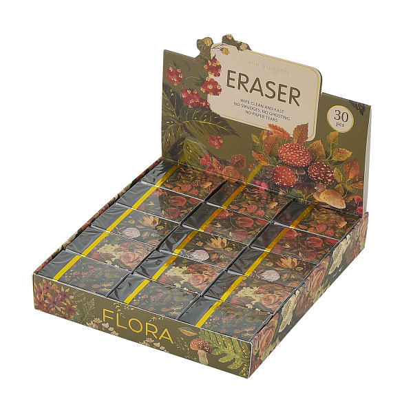 Ластик "Flora.Black night" СУПЕРМЯГКИЙ, черный