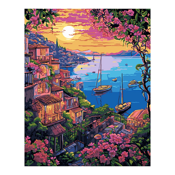 Картина по номерам холст на подрамнике 40*50см "Цветущее побережье"