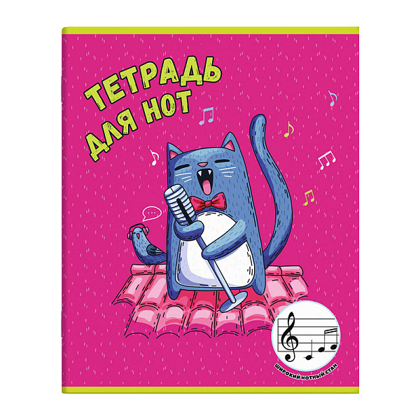Тетрадь для нот для младших классов 24 л. А5+ "СОЛО НА КРЫШЕ" /белый офсет, мягкий переплёт, облож.-