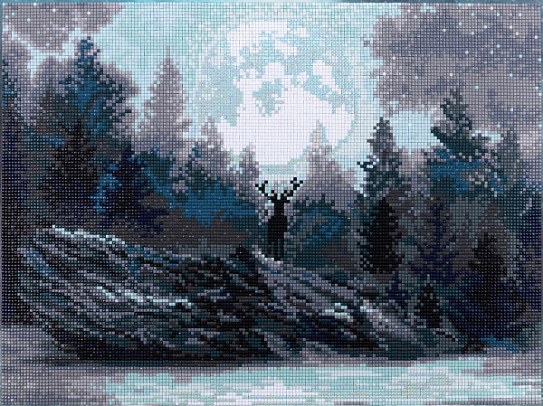 Алмазная мозаика 40*30 "ФРЕЯ" на подрамнике "Загадочный лес"