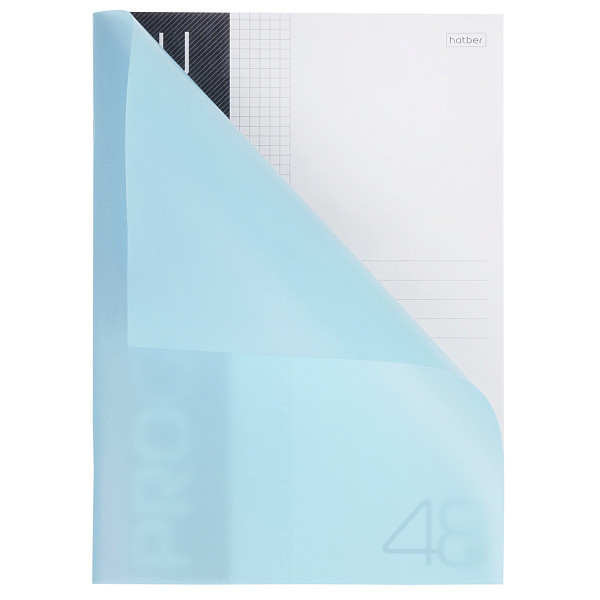 Тетрадь А4 48 л. кл. Пластиковая обложка PROGRESSIVE (Бирюзовая) 65г/кв.м 