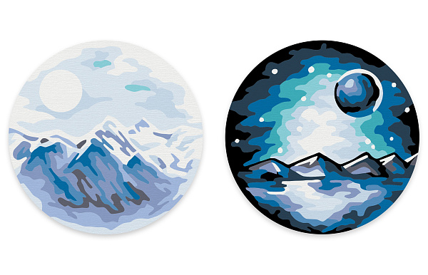 Картина по номерам (на магните) 9 х 9 см "Горные вершины" "ФРЕЯ"