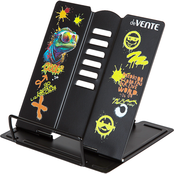 Подставка для книг метал. 15,4x15,2 см "deVENTE. Cool Lizard" окрашенная, вес 235 г, с противоскользящими ножками, синяя, с полноцветным рисунком, в пластиковом пакете с европодвесом