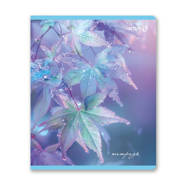 Тетрадь 48 л. кл. "Капли росы" выборочный лак, A5 на скобе 65 г/кв.м, белизна 100 % 01490 "Светоч"