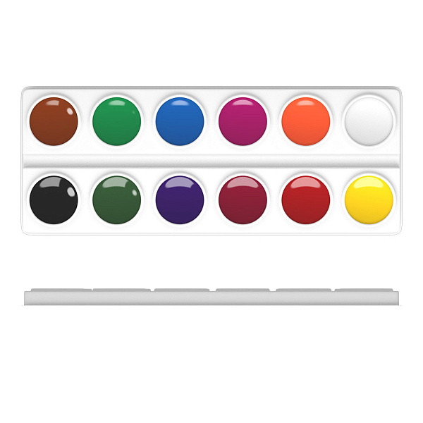 Акварель 12 цветов "Basic light" без кисти, мягкий пластик, флоупак-упаковка с европодвесом