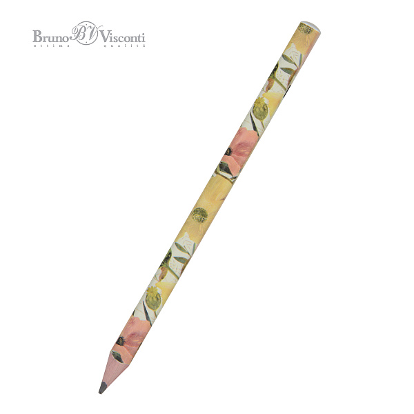 Карандаш ч/г "HappyGraphix Jumbo. Цветочная романтика" 4В, 3.5 MM