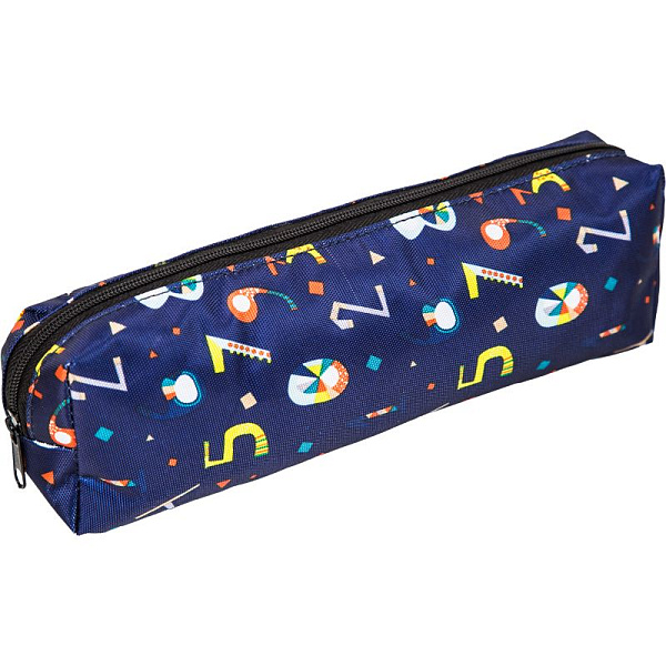 Пенал "Attomex. School Boy" 20x7x3,5 см, прямоугольный для 50 предметов, на молнии, текстильный с рисунком, ассорти 3 дизайна