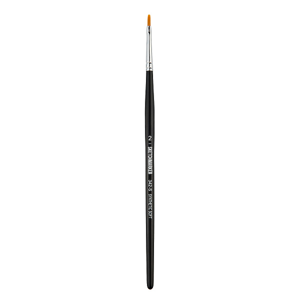Кисть для акрила Sketchmarker 342 синтетика мягкая плоская ручка короткая №2