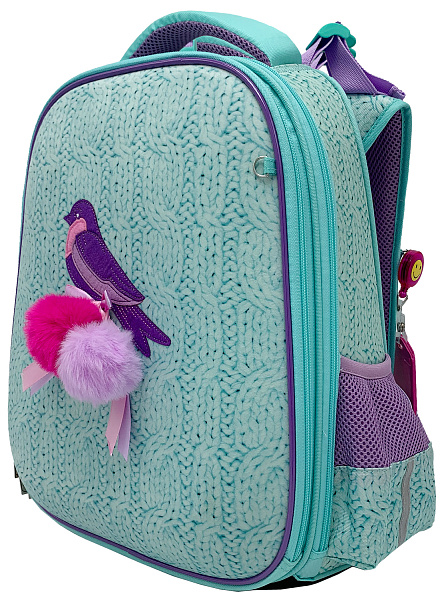 Рюкзак Hatber ERGONOMIC Classic -Мятное настроение- 37X29X17 СМ EVA материал светоотраж. 2 отделения 2 кармана в комплекте бейдж на рулетке