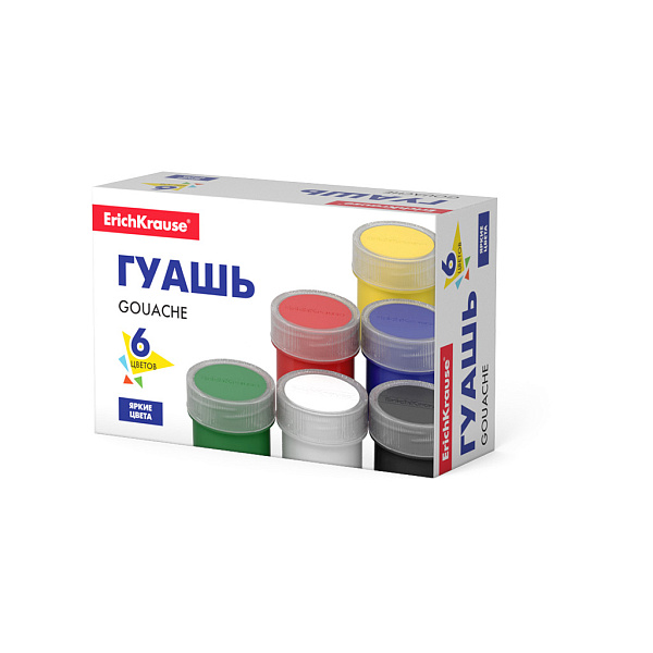 Гуашь 6 цв. 17 мл. ErichKrause (в коробке)