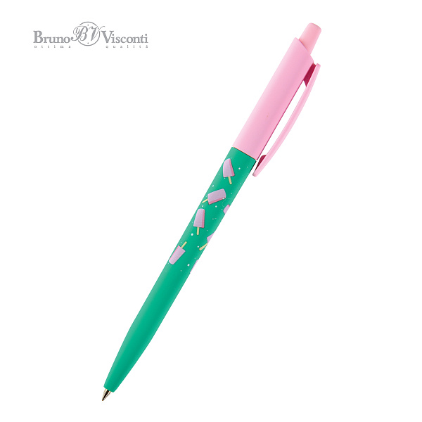 Ручка шариковая 0,5 мм "HappyClick. Эскимо" СИНЯЯ 