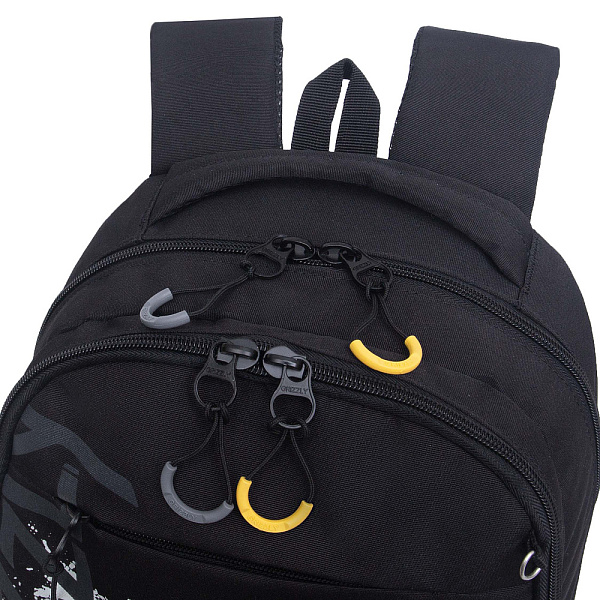 Рюкзак школьный с картхолдером на держателе (/1 черный - серый)