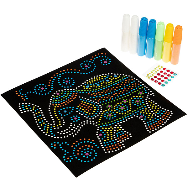 Набор для творчества  BONDIBON.  Аппликация красками. Слон.