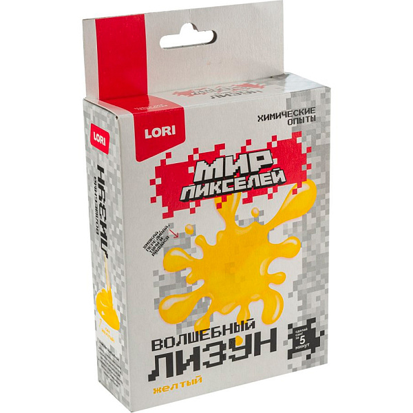 Химические опыты. Волшебный лизун Мир пикселей Жёлтый лизун"
