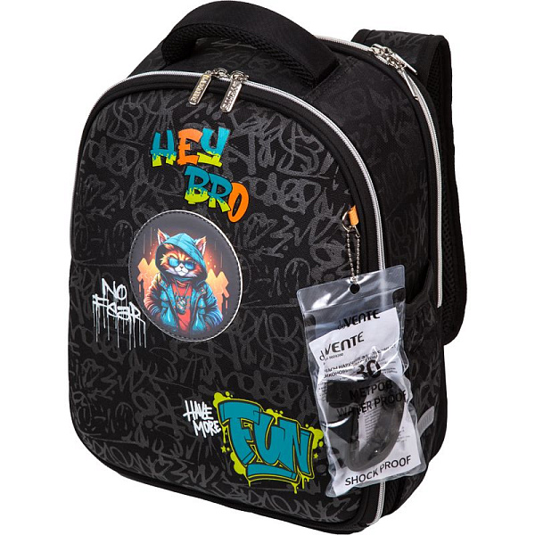 Рюкзак школьный "deVENTE. Junior. Hey Bro" 35x27x13 см, вес 800 г, жёсткий.1 отд.на молнии, эргон