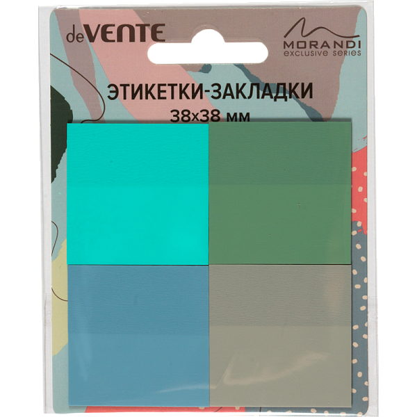Закладки пластик "deVENTE. Marandi" 38x38 мм, 4x20 листов, 4 паст.цвета, в карт.блистере 