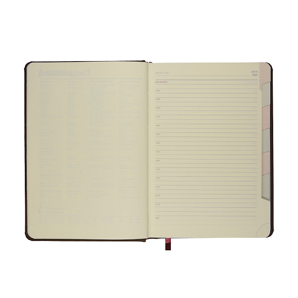 Ежедневник недат А5 с индексами "VELVET INDEX" (КОРИЧНЕВЫЙ)