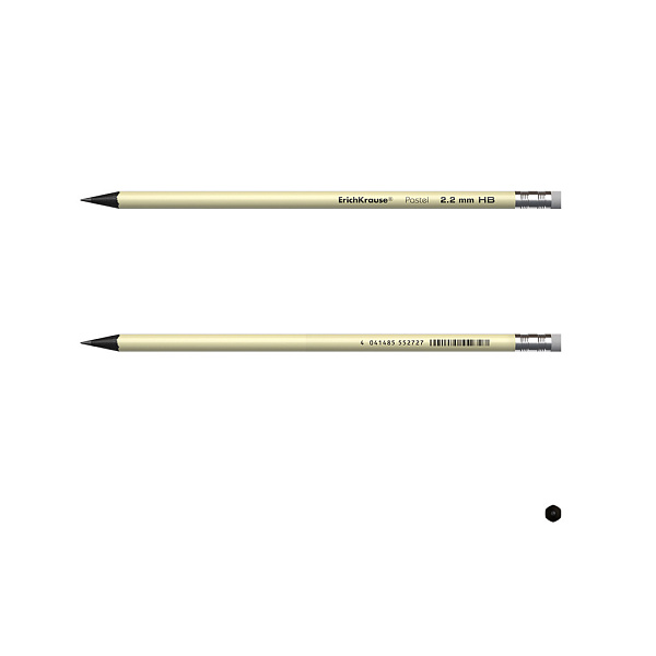Карандаш ч/г HB ErichKrause JOY® Pastel, пластиковый  круглый, с ластиком, (в тубусе)