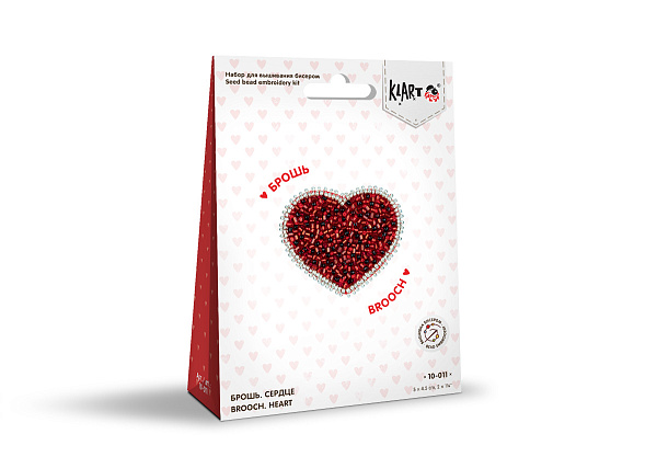 Набор для вышивания "Klart"  "Брошь. Сердце" 5  х 4.5  см