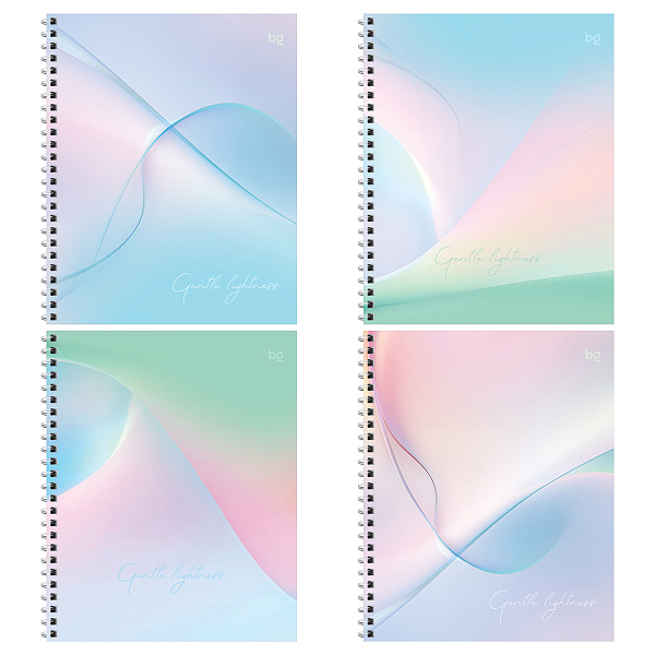 Тетрадь А5 96 листов в клетку на гребне, BG "Облака нежности", обложка мелованный картон, soft-touch ламинация, 60 г/м2