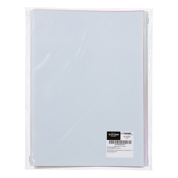 Папка-конверт на ZIP-молнии A4 "Expert Complete" Trend Pastel 180 мкм диагональ ассорти