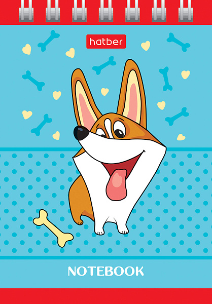 Блокнот А7 40 л. без линовки на гребне "Рыжий Коржик" тониров.блок 