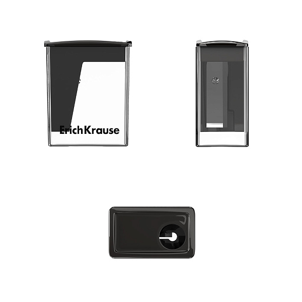 Точилка пластиковая ErichKrause City Mini, Classic, с контейнером, ассорти (в коробке-дисплее по 28 шт)