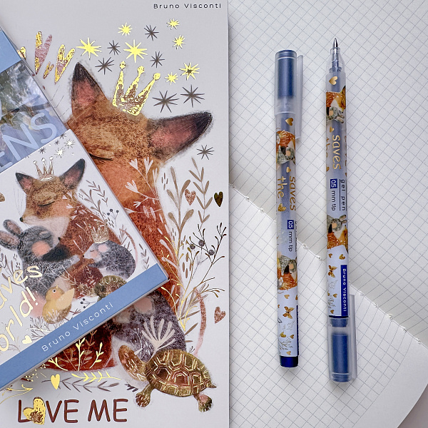 Ручка гелевая 0,5 мм "UniWrite.ЛЮБОВЬ, КАК ОНА ЕСТЬ" СИНЯЯ 