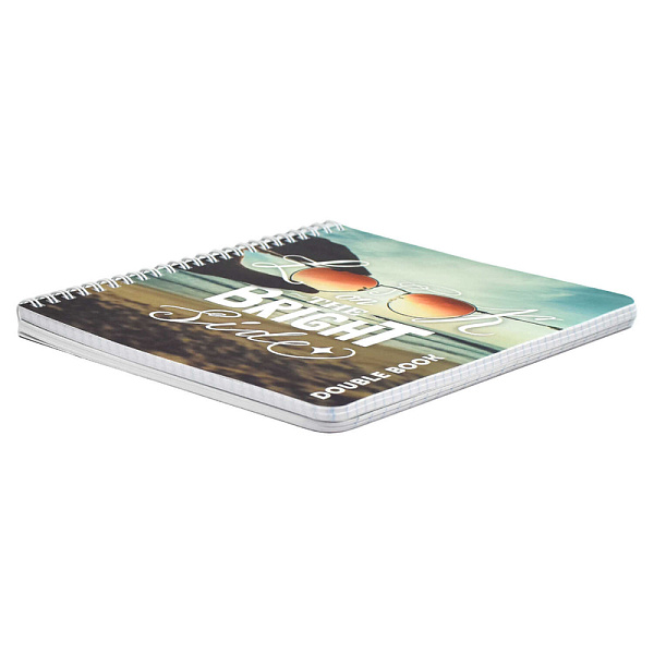 Тетрадь 96 л. кл./лин. на гребне "Double book" "ЦИТАТА ДНЯ" /А5, облож.- полипропилен, мягкий переплёт, двойная тетрадь с 4-мя обложками/
