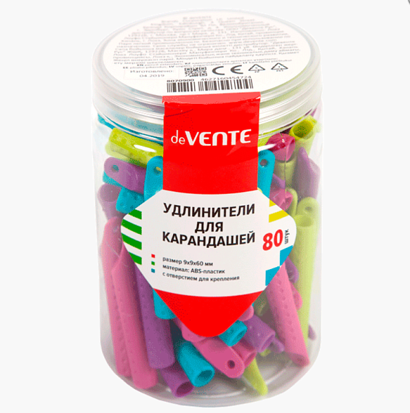Насадка-удлинитель для карандаша deVENTE 9*9*60мм шестигр, микс