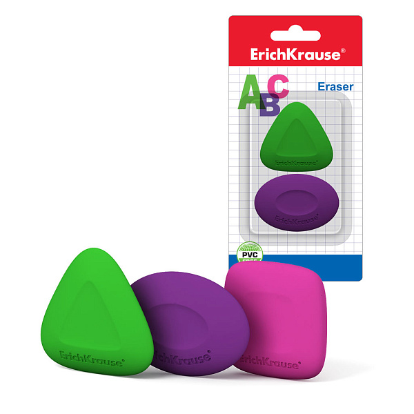 Ластик ErichKrause ABC (в блистере по 2 шт.)
