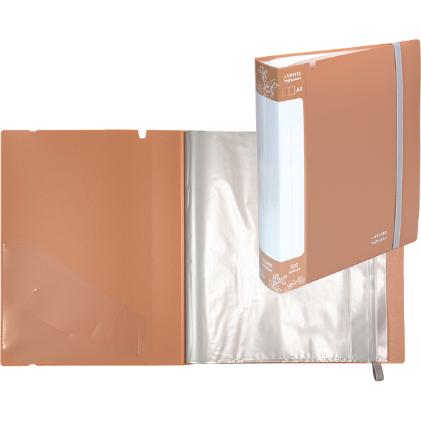 Папка 100ф "deVENTE. sigNATURE" A4 (235x310x65 мм) полипропилен 650 мкм, пудрово розовая, фактура "ткань" вкладыши 30 мкм, внутренний карман 160 мкм, широкая резинка, индивидуальная упаковка, 