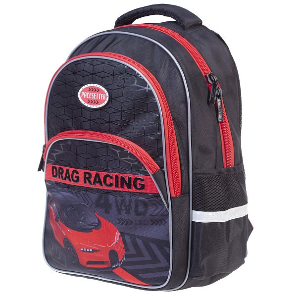 NRk_76081 Рюкзак Hatber EASY-Городские гонки- 41Х29Х16 СМ полиэстер нагрудная стяжка светоотраж. 3 отделения 3 кармана