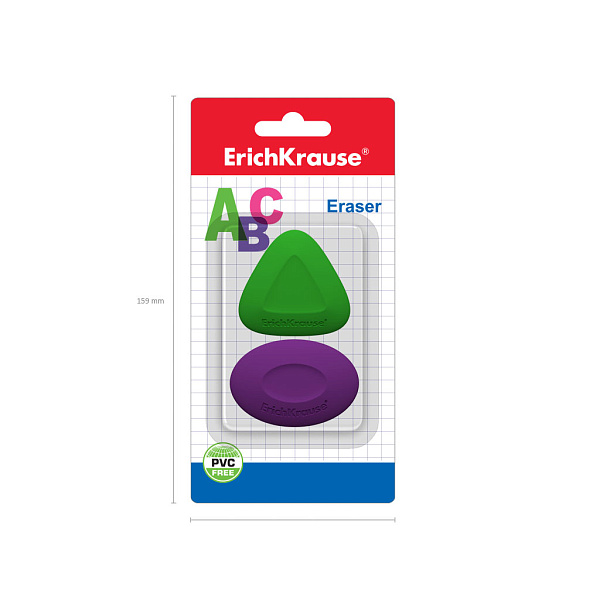 Ластик ErichKrause ABC (в блистере по 2 шт.)