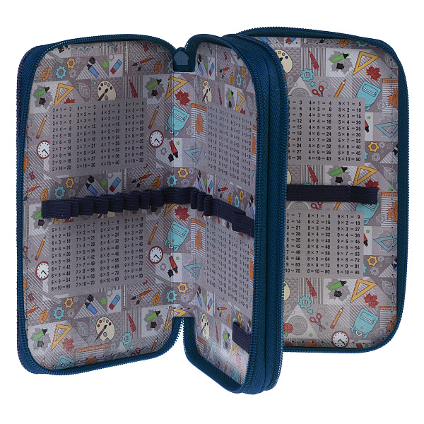 Пенал 2секц. д/мал. 190*110 Hatber "Велопутешествие" с табл.умножения на молнии глянц. ламин.