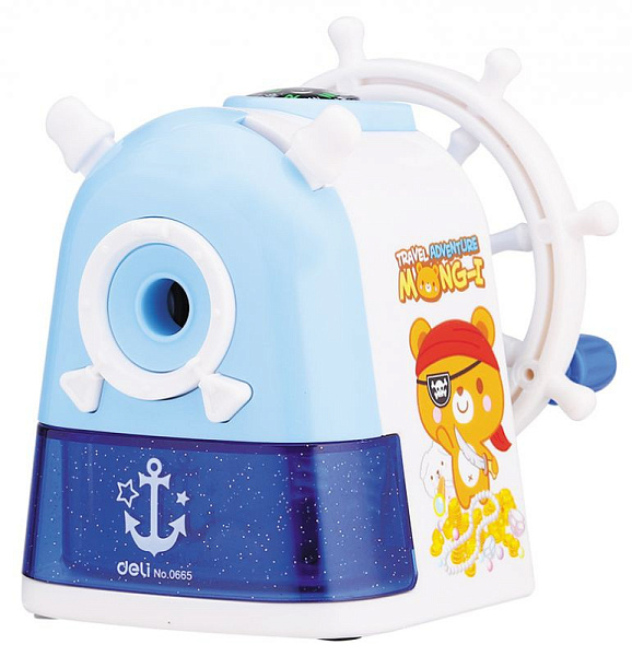 Точилка д/каранд. механическая Deli Sailor 1 отв. пластик ассорти 