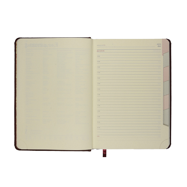 Ежедневник недат. А5 с индексами "VELVET INDEX" (БОРДОВЫЙ)