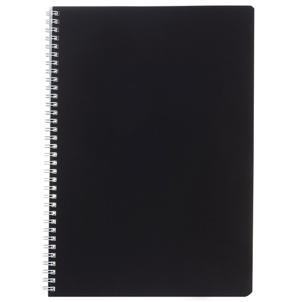 Тетрадь А4 96 л. кл. на гребне "SoloMatte" - Черный бархат 60-65г/кв.м перфорация на отрыв ламинац.SOFT-TOUCH