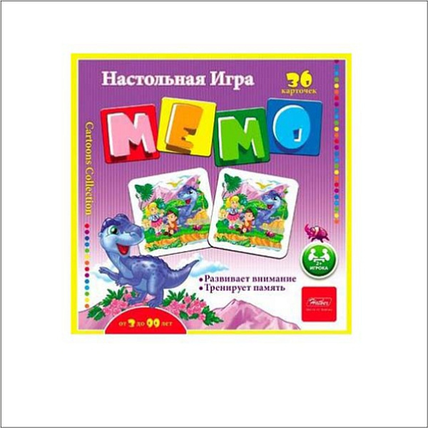 Игра настольная МЕМО 36 карточек "Динопарк"