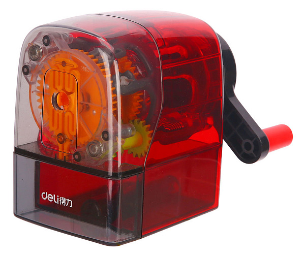 Точилка д/каранд. механическая Deli  1 отв. пластик ассорти/прозрачный